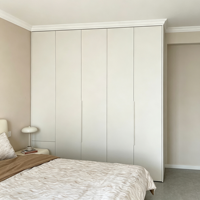 Armoire modulaire sur mesure pour chambre et salon avec éclairage LED, portes durables en panneaux de mélamine, meubles de maison en bois MDF