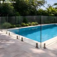 Clôture de piscine sans cadre en verre, en acier inoxydable, résistante à la corrosion, durable et esthétique, pour hôtels et villas