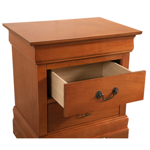 Oak Nightstand With Classic Design Two <b>Drawer</b> <b>Storage</b> For Bedroom - Product Image 6