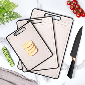 3 Pieces <b>Plastic</b> Cutting Board Double-Sided Chopping Board Sets Kitchen Cutting Board Set for Classification - Product Image 5