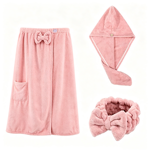 Women Beauty <strong>Towel</strong> Adjustable Soft Shower <strong>Wrap</strong> Body <strong>Towel</strong> <strong>with</strong> <strong>Velcro</strong> Drying Hair <strong>Towel</strong> Absorbent &amp; Quick Dry - Product Image 6