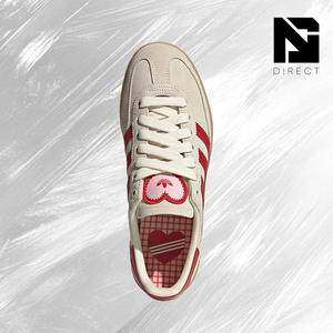 Adidas Wmns Handball Spezial 'Cream White Scarlet Sandy Pink' Chaussures rétro rayées à lacets pour femmes, baskets de skateboard à la mode - Product Image 4