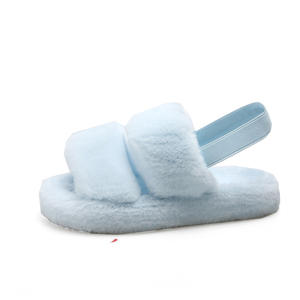 Sandales plates en fausse fourrure, vente en gros, claquettes à enfiler - Product Image 5