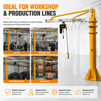 Nouvelle grue à flèche articulée autoportante en alliage d'aluminium 125 kg, montée sur poteau avec palan électrique à chaîne pour atelier