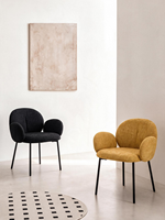 Chaise de salle à manger moderne en acier inoxydable avec revêtement en lin, design durable pour la maison, l'appartement et l'hôtel