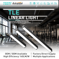 Suspension LED linéaire modulaire 4FT 50W 6250lm, CCT réglable, dimmable 0-10V pour grands bureaux