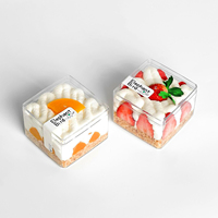 Grand Contenant Transparent en PS Recyclable pour Tiramisu, Gâteau Mousse et Aliments, Modèle PB-005, Vente en Gros