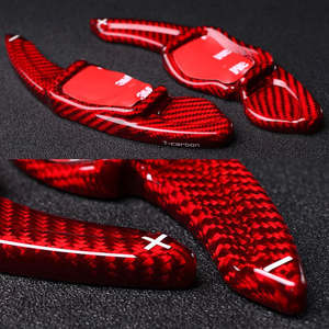 Volante de paleta de turno para VW Golf 6 MK6 <span class=keywords><strong>GTI</strong></span> R Jetta MK5 Passat B6 B7 CC <span class=keywords><strong>Polo</strong></span> Sharan Tiguan Seat Leon <span class=keywords><strong>DSG</strong></span> de fibra de carbono - Product Image 6