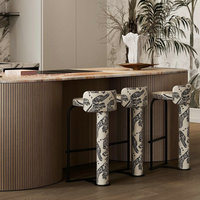 Tabouret de bar de style industriel rétro avec cadre en métal noir, tissu à motif tigre écologique et durable, tabouret de comptoir pour cafés, bars à domicile