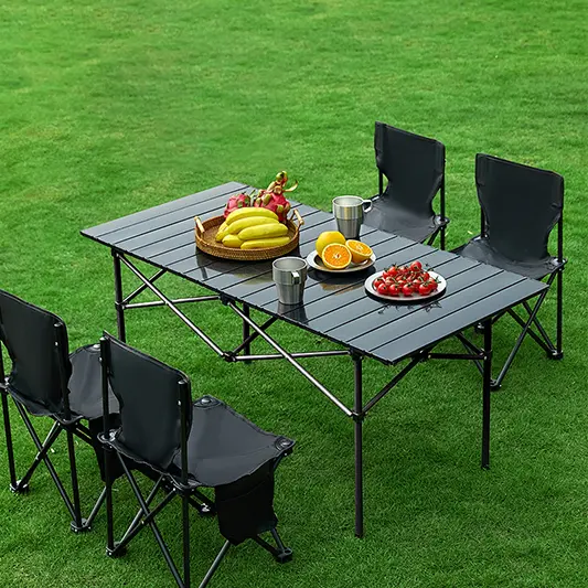 접이식 의자가있는 공장 테이블 저렴한 야외 캠핑 접이식 휴대용 테이블과 의자 세트