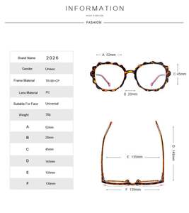 モデル2026 TR90メガネブルーライトブロッキング眼鏡フレーム女性用処方眼鏡ラウンドフラワーメガネ - Product Image 3