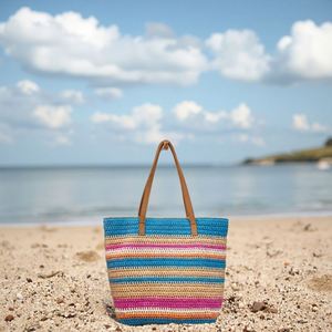 Bolsas de Playa Ecológicas de Paja, Bolsas de Compras para Viajes al Aire Libre, Bolsas de Paja de Gran Capacidad - Product Image 4