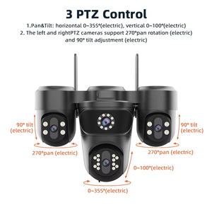 <span class=keywords><strong>CBE</strong></span> HD 4G 15Watt Doppio Pannello Solare con Telecamera Solare 4K a Quattro Lenti e Quattro Schermi, Telecamera di Rete PTZ Wireless 24/7 con Memoria Cloud e Scheda di Memoria - Product Image 6