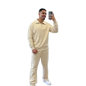Completo Sportivo da <span class=keywords><strong>Uomo</strong></span> KY, <span class=keywords><strong>Felpa</strong></span> con Zip a un Quarto <span class=keywords><strong>e</strong></span> Pantaloni Casual, Outfit Oversize - Product Image 2