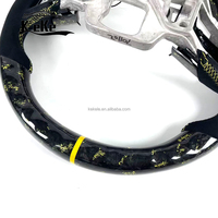 Setir Kemudi LED Display Karbon Forged Kuning Kustom dengan Lampu Shift untuk Ford Mustang 2015 2023 Mendukung Jahitan Warna