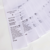 Étiquettes d'instructions personnalisées écologiques imprimées pour vêtements, en ruban blanc doux, taffetas, satin, étiquettes d'entretien et de taille pour chemises