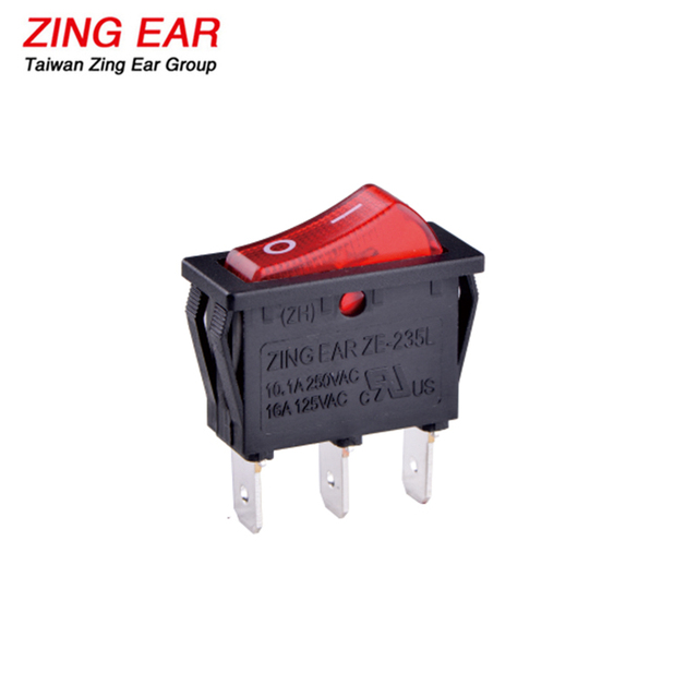 Zing Ear ZE-235L Good Price 16a 250vac T85 1e4 Rocker Switches with Neon Light