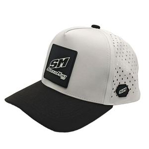 5 Panel Laser Cut <b>Hat</b> Perforated Drilling Hole <b>Hat</b> With Rubber Patch - Product Image 1