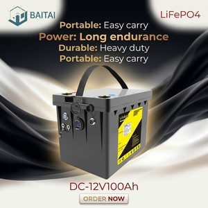 Baterai Lithium Iron Phosphate Isi Ulang DC 12V 100Ah LiFePO4 Paket Daya Stabil untuk Berbagai Aplikasi - Product Image 1