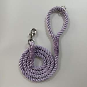 Correa de perro de algodón y poliéster con patrón sólido procesado personalizado para perros medianos a grandes con decoración de cinta elegante - Product Image 3