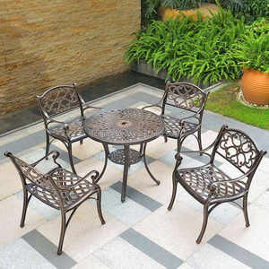 <span class=keywords><strong>Fauteuil</strong></span> en <span class=keywords><strong>aluminium</strong></span> moulé au design moderne, antirouille, pour un confort et une relaxation supérieurs en extérieur, chaise de salle à manger - Product Image 5