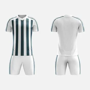 Fast Delivery Football Uniform Wholesale Custom Retro Design Football Jersey Digital Printing Stripe Soccer Jersey