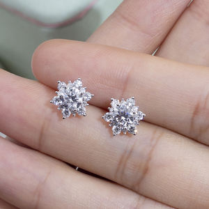 Pendientes de Diamantes de Oro Blanco de 9K con 0.3ct cada uno, E VS1, para Mujer, Joyería Messi MSE-322 - Product Image 4