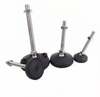 Pieds de mise à niveau de meubles robustes M8/M/10/M12/M14/M16/M20/M24 pieds de mise à niveau réglables en nylon pivotant en caoutchouc