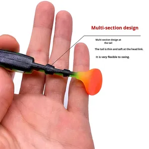 Appât souple multi-sections en PVC bicolore de qualité supérieure pour la pêche <span class=keywords><strong>au</strong></span> black-bass, aspect poudreux - Product Image 3