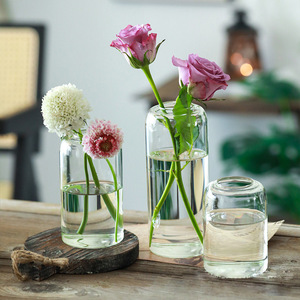 Vaso Vintage Rotondo in Vetro Trasparente, <span class=keywords><strong>Design</strong></span> Cristallino per Decorazioni Domestiche e Set Matrimoniali - Product Image 1