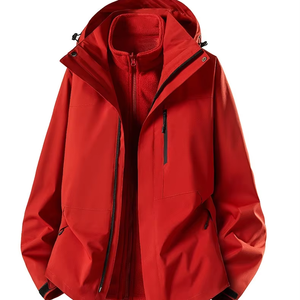 Veste coupe-vent en polaire 3-en-1 imperméable, coupe-vent et chaude pour la randonnée en montagne, la pêche et le ski, avec capuche - Product Image 1