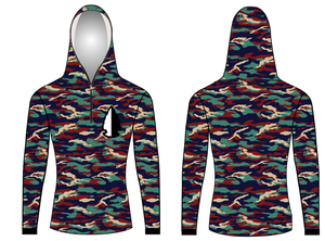 Personalizado Kryptek <span class=keywords><strong>Camo</strong></span> Blue Design Alto rendimiento Protección solar con capucha Pesca Jersey Camisa para pescar - Product Image 6