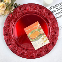 Plateau rond en plastique de style européen, assiette à dîner, export, mariage, fête, artisanat, plateau à fruits décoratif