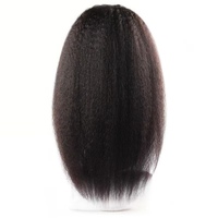 Peluca Yaki Kinky Straight 100% Cabello Humano, Cierre de Encaje Frontal 13x4 4x4 5x5, Cabello Virgen Brasileño Remy Negro, Doble Trama a Máquina