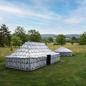 Tentes tribales à motifs traditionnels, tente en laine écologique, design noir et blanc, flexibilité, taille personnalisée pour le camping en plein air - Product Image 5