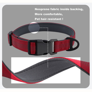 Ultra-elegante sólida Neoprene acolchoado Nylon Dog <span class=keywords><strong>Collar</strong></span> Fácil-Going ajustável luxo Pet <span class=keywords><strong>Collar</strong></span> estilo clássico fita para cães grandes - Product Image 2