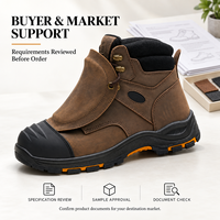 Bottes de sécurité en cuir personnalisées avec protection métatarsienne, embout composite, semelle intermédiaire anti-perforation et semelle en caoutchouc pour la vente en gros