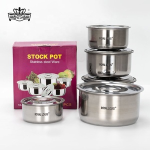 Juego de 3/5 Piezas de Utensilios de Cocina de Acero Inoxidable, Olla para Cocinar, Olla Tailandesa con Tapa, Olla India, Utensilios de Cocina Comerciales Españoles para Regalo - Product Image 1