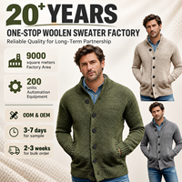 Cardigan tricoté pour homme, personnalisé par le fabricant, avec col à revers et poches boutonnées, style décontracté pour le quotidien