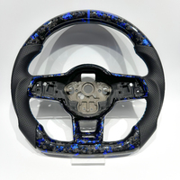 Volant en fibre de carbone bleue forgé, style cool, accessoires Volkswagen VW pour Polo Golf 6 GTD B7 B8 GTI GTI R GTD Golf7 Mk7