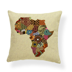 Housse de coussin carrée en polyester Amity Wholesale, imprimée avec une carte d'Afrique, fermeture éclair invisible, écologique, lavable en machine, personnalisable - Product Image 2