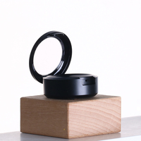 Boîte vide de poudre monocouche en plastique cosmétique noir mat Fard à paupières Compact Plate Case
