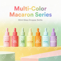 Flacon compte-gouttes pour huiles essentielles en verre mat coloré, style macaron, 20ml 30ml, avec compte-gouttes, très tendance