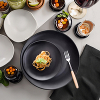 Groothandel Elegante Herbruikbare Restaurant Ronde Melamine Zwart Lader Plaat