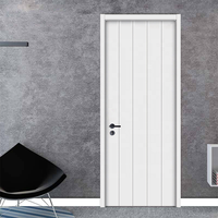 Portes de sécurité d'entrée modernes combinées en acier et bois de style simple pour la maison