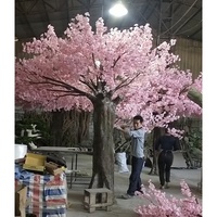 Arbre artificiel en fleurs de cerisier rose en fibre de verre et tissu, hauteur 400 cm, écologique, réaliste, léger, durable, décoration de mariage