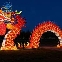 Anpu Lighting - Linterna Gigante con Motivo de Dragón Chino Tradicional, Luz LED para Exteriores, Impermeable, Decoración para el Día de Año Nuevo, Festivales y Eventos