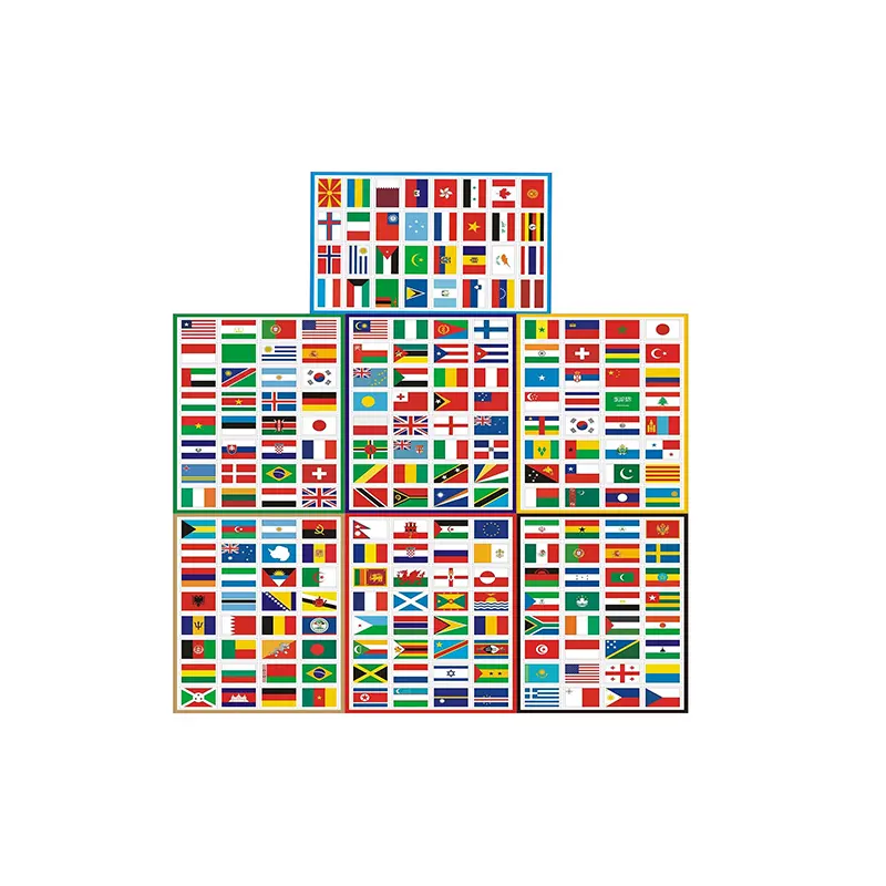 הדפסה מותאמת אישית העולם מדבקה דגל לאומי עבור קישוט