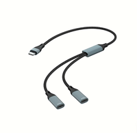 Adaptador 2 en 1 Tipo-C con Doble Puerto USB Hembra + Tipo-C Hembra, Carga Rápida PD, Transferencia de Datos, Base de Conexión para PC, Unidad Flash USB