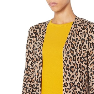 Suéter Cárdigan Informal para Mujer, Talla Grande, Otoño Invierno, Abertura con Botones, Manga Larga, Cuello en V, Antiarrugas, Estampado de Camuflaje BD - Product Image 4